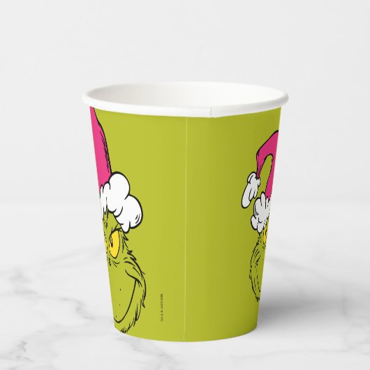 The Grinch in Pink Santa Hat Papieren Bekers (Rechts)