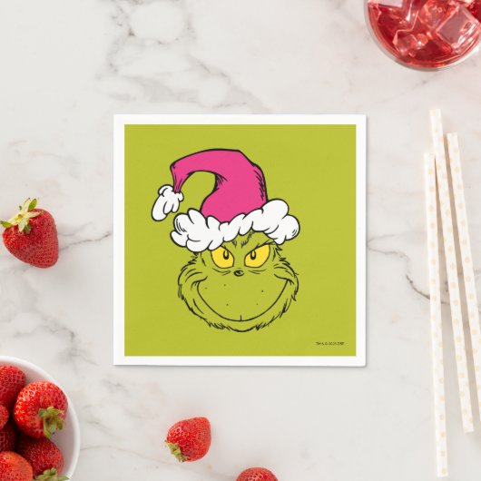 The Grinch in Pink Santa Hat Servet (Insitu)