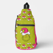 The Grinch in Pink Santa Hat Sling Bag (Voorkant)