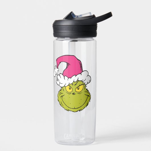The Grinch in Pink Santa Hat Waterfles (Links)