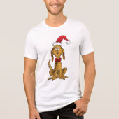 The Grinch | Max - Santa Hat Tri-Blend Shirt (Voorkant)