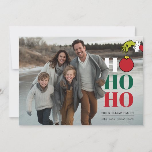 The Grinch Personalized Photo Holiday Card Feestdagenkaart (Voorkant)