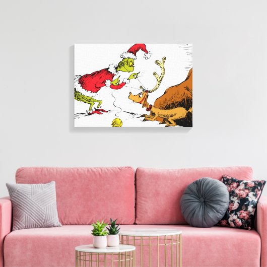 The Grinch Prepares Max the Reindeer Canvas Afdruk (Insitu (Woonkamer))