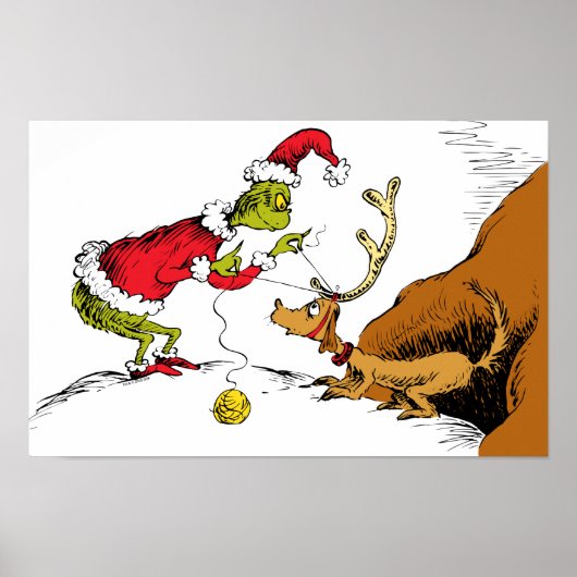 The Grinch Prepares Max the Reindeer Poster (Voorkant)