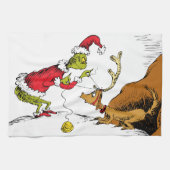 The Grinch Prepares Max the Reindeer Theedoek (Horizontaal)