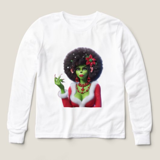 The Grinch Woman — Funny Christmas T-Shirt by MaMu (Voorkant)