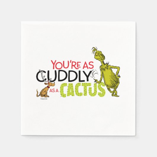 The Grinch | You're as Cuddly as a Cactus Quote Servet (Voorkant)