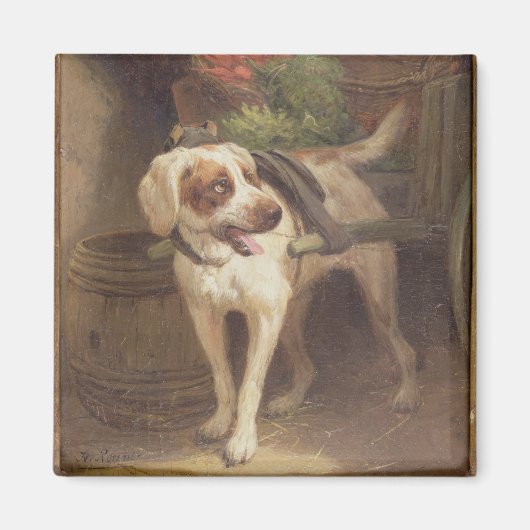 The Grocer's Dog (olie op het paneel) Magneet (Voorkant)