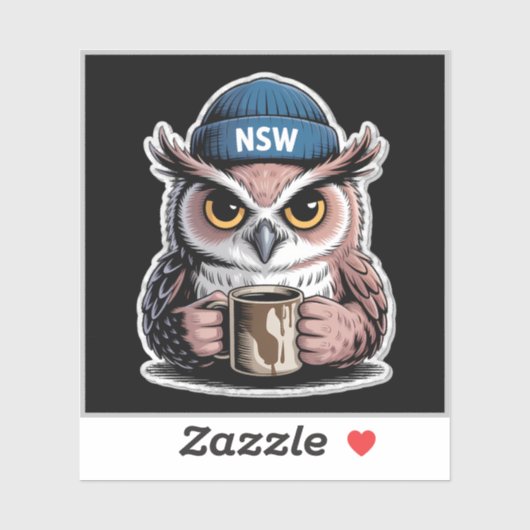 The Grumpy Owl - Daily Grind Sticker (Vel)