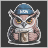 The Grumpy Owl - Daily Grind Sticker (Voorkant)