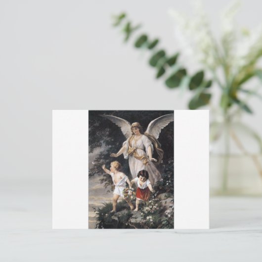 The Guardian Angel and Children,  schilderen. Briefkaart (Staand voorkant)