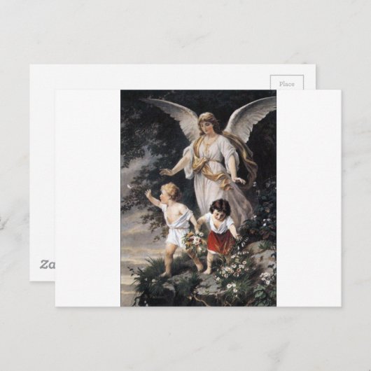 The Guardian Angel and Children,  schilderen. Briefkaart (Voorkant / Achterkant)