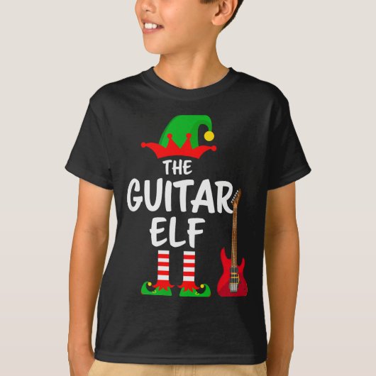 The Guitar Elf Matching Family Christmas  T-shirt (Voorkant)