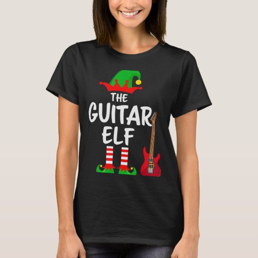 The Guitar Elf Matching Family Christmas T-shirt (Voorkant)