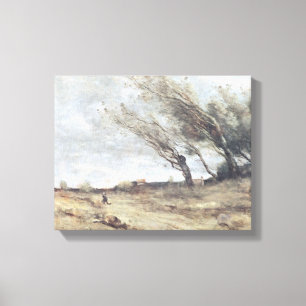 The Gust of Wind, c.1865-70 Canvas Afdruk