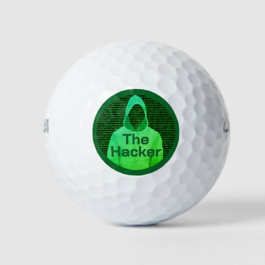 'The Hacker' Golfer: Grappige aangepaste tekst voo Golfballen (Voorkant)