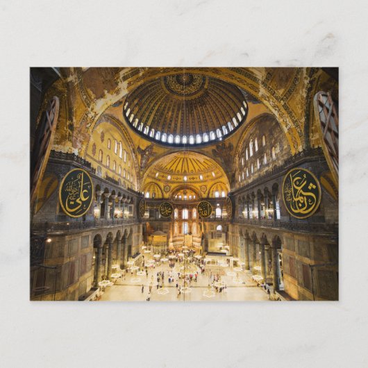 The Hagia Sophia Interior in Istanbul Briefkaart (Voorkant)