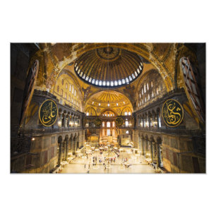 The Hagia Sophia Interior in Istanbul Foto Afdruk