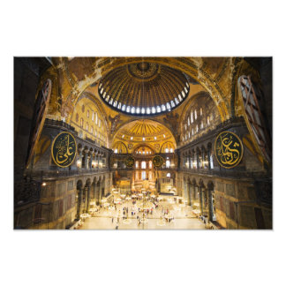The Hagia Sophia Interior in Istanbul Foto Afdruk