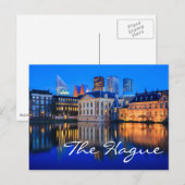 The Hague skyline at blue hour text briefkaart (Voorkant / Achterkant)
