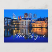 The Hague skyline at blue hour text briefkaart (Voorkant)
