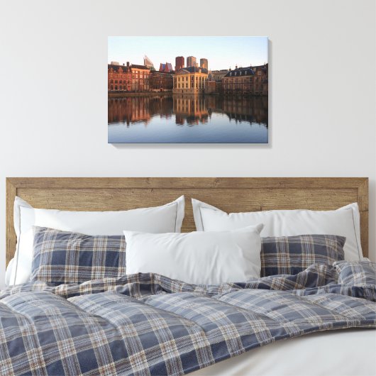 The Hague skyline in Nederland Canvas Afdruk (Insitu (Slaapkamer))