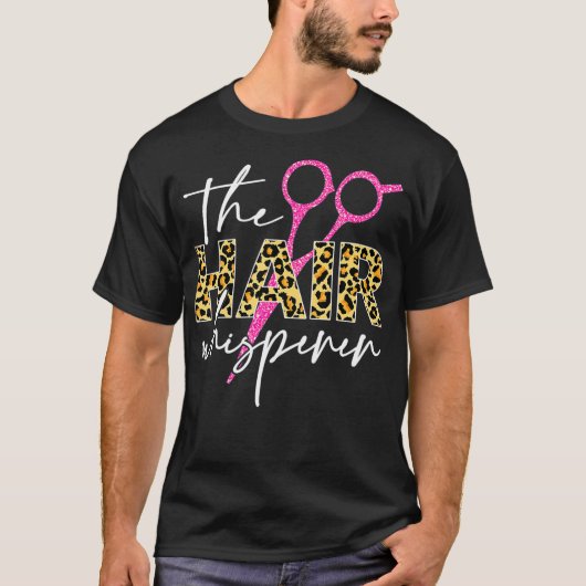 The Hair Whisperer Scissors Leopard Funny T-shirt (Voorkant)