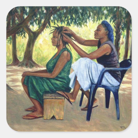 The Hairdresser 2001 Vierkante Sticker (Voorkant)