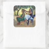 The Hairdresser 2001 Vierkante Sticker (Tas)