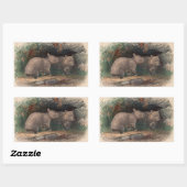 The Hairy-Nosed Wombat by Joseph Wolf Rechthoekige Sticker (Vel)