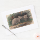 The Hairy-Nosed Wombat by Joseph Wolf Rechthoekige Sticker (Envelop)