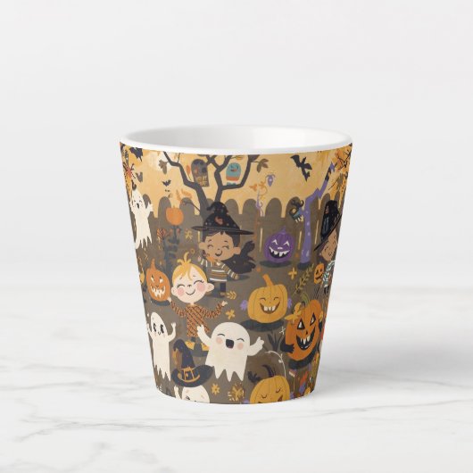The halloween kids party latte  Mug Latte Mok (Voorkant)