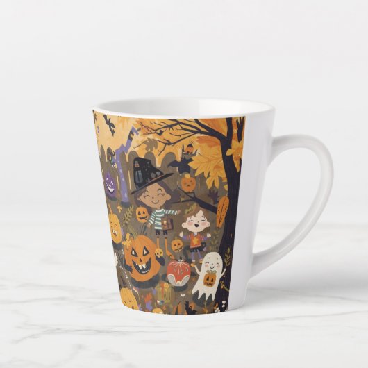 The halloween kids party latte Mug Latte Mok (Rechts)