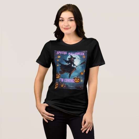 The Halloween Witch Tri-Blend Shirt (Voorkant volledig)