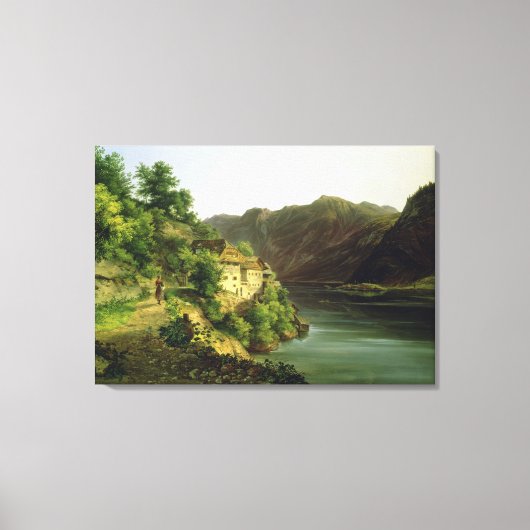 The Hallstatter Lake, 1824 (olie op canvas) Canvas Afdruk (Voorkant)