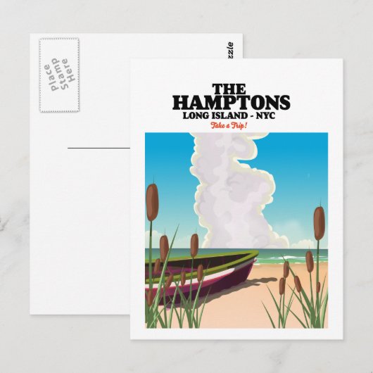 The Hamptons Long Island NYC, reisposter. Briefkaart (Voorkant / Achterkant)