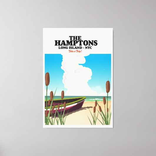 The Hamptons Long Island NYC, reisposter. Canvas Afdruk (Voorkant)
