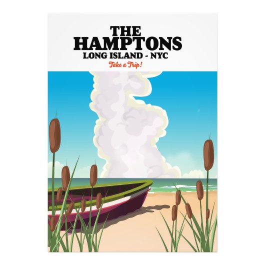 The Hamptons Long Island NYC, reisposter. Foto Afdruk (Voorkant)