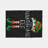 The Handsome Elf Christmas Family Matching Xmas Gr Fleece Deken (Voorkant (Horizontaal))