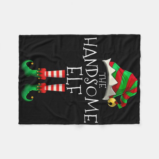 The Handsome Elf Christmas Family Matching Xmas Gr Fleece Deken (Voorkant (Horizontaal))