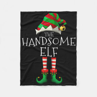 The Handsome Elf Christmas Family Matching Xmas Gr Fleece Deken