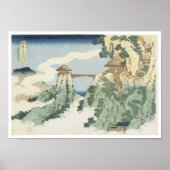 The Hanging Cloud Bridge, Hokusai, 1834 Poster (Voorkant)