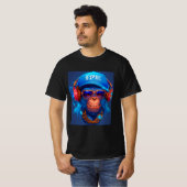 The Hangout met Cool Monkey en hoofdtelefoon, bril T-shirt (Voorkant volledig)