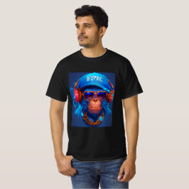 The Hangout met Cool Monkey en hoofdtelefoon, bril T-shirt