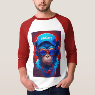 The Hangout met Cool Monkey en hoofdtelefoon, Goog T-shirt