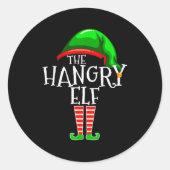 The Hangry Elf Family Matching Group Christmas Fun Ronde Sticker (Voorkant)
