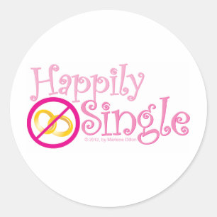 The Happily Single Collectie van MDillon Design Ronde Sticker