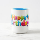 The Happy Birthday Mug Tweekleurige Koffiemok (Center)