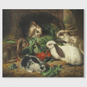 The Happy Family of Rabbit by Alfred Barber Cadeaupapier (Vlak)