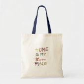 The Happy Introvert “Home Is My Happy Place” Tote Bag (Voorkant)